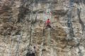 Hans Wallinger im Klettergarten Massone in einer 7a+ Tour